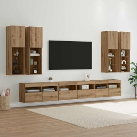 Conjunto de mueble para TV de pared 7 pcs Roble artesanal en Muebles TV | Comprar online en Foro24