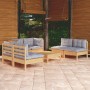Gartenmöbel-Set 7-teilig und Kissen aus massivem Kiefernholz von , Gartensets - Ref: Foro24-3096213, Preis: 512,36 €, Rabatt: %