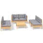 Gartenmöbel-Set 7-teilig und Kissen aus massivem Kiefernholz von , Gartensets - Ref: Foro24-3096213, Preis: 512,36 €, Rabatt: %