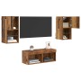 Gabinetes de pared para TV 4 pcs Madera Vieja 30,5 x 30 x 60 cm en Muebles TV | Comprar online en Foro24