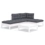 Garden furniture 5 pieces with white pine wood cushions by , Garden sets - Ref: Foro24-3096293, Price: 381,07 €, Discount: %