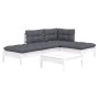 Garden furniture 5 pieces with white pine wood cushions by , Garden sets - Ref: Foro24-3096293, Price: 381,07 €, Discount: %