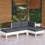 Muebles de jardín 4 pzas con cojines madera maciza de pino de , Conjuntos de jardín - Ref: Foro24-3096287, Precio: 328,97 €, ...