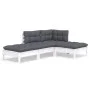 Muebles de jardín 4 pzas con cojines madera maciza de pino de , Conjuntos de jardín - Ref: Foro24-3096287, Precio: 328,97 €, ...