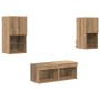 Gabinetes de pared para TV 4 pcs Roble artesanal en Muebles TV | Comprar online en Foro24