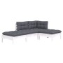 Muebles de jardín 4 pzas con cojines madera maciza de pino by , Garden sets - Ref: Foro24-3096287, Price: 333,22 €, Discount: %