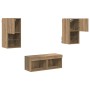 Gabinetes de pared para TV 4 pcs Roble artesanal en Muebles TV | Comprar online en Foro24