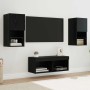 Gabinetes de pared para TV 4 pcs Roble Negro 30,5 x 30 x 60 cm en Muebles TV | Comprar online en Foro24
