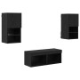 Gabinetes de pared para TV 4 pcs Roble Negro 30,5 x 30 x 60 cm en Muebles TV | Comprar online en Foro24