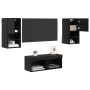 Gabinetes de pared para TV 4 pcs Roble Negro 30,5 x 30 x 60 cm en Muebles TV | Comprar online en Foro24