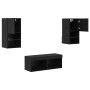 Gabinetes de pared para TV 4 pcs Roble Negro 30,5 x 30 x 60 cm en Muebles TV | Comprar online en Foro24