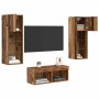 Gabinetes de pared para TV 4 pcs Roble artesanal en Muebles TV | Comprar online en Foro24