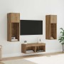 Gabinetes de pared para TV 4 pcs Roble Negro 40 x 30 x 30 cm en Muebles TV | Comprar online en Foro24