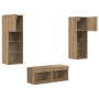 Gabinetes de pared para TV 4 pcs Roble Negro 40 x 30 x 30 cm en Muebles TV | Comprar online en Foro24