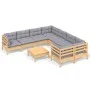 Gartenmöbel-Set 9-teilig und Kissen aus Kiefernholz von , Gartensets - Ref: Foro24-3096976, Preis: 708,87 €, Rabatt: %