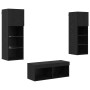 Gabinetes de pared para TV 4 pcs Roble Negro 40 x 30 x 30 cm en Muebles TV | Comprar online en Foro24