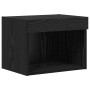 Gabinetes de pared para TV 4 pcs Roble Negro 40 x 30 x 30 cm en Muebles TV | Comprar online en Foro24