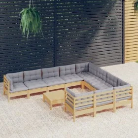 Gartenmöbel-Set 11-teilig und Kissen aus Kiefernholz von , Gartensets - Ref: Foro24-3097000, Preis: 851,22 €, Rabatt: %