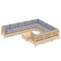 Garden furniture set 11 pieces and pine wood cushions by , Garden sets - Ref: Foro24-3097000, Price: 837,33 €, Discount: %