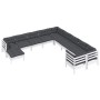 Gartenmöbel 11-teilig und Kissen aus weißem Kiefernholz von , Gartensets - Ref: Foro24-3097056, Preis: 945,34 €, Rabatt: %