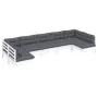 Gartenmöbel 7-teilig und weiße Kissen aus massivem Kiefernholz von , Gartensets - Ref: Foro24-3097164, Preis: 588,06 €, Rabat...