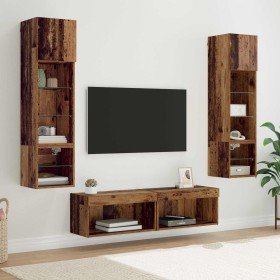 Unidad de Pared para TV 6 pcs Madera envejecida en Muebles TV | Comprar online en Foro24