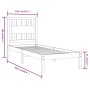 Solid pine wood bed frame 100x200 cm by , Beds and slatted bases - Ref: Foro24-3103923, Price: 98,00 €, Discount: %