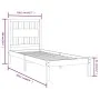 Solid pine wood bed frame 100x200 cm by , Beds and slatted bases - Ref: Foro24-3103923, Price: 96,79 €, Discount: %