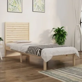 Solid wood bed frame 90x190 cm by , Beds and slatted bases - Ref: Foro24-3104573, Price: 96,86 €, Discount: %