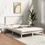 Estructura de cama de madera maciza blanca 135x190 cm de , Camas y somieres - Ref: Foro24-3104779, Precio: 145,54 €, Descuent...