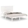 Estructura de cama de madera maciza blanca 135x190 cm de , Camas y somieres - Ref: Foro24-3104779, Precio: 145,54 €, Descuent...