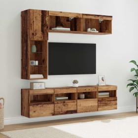 Mueble de TV 7 pcs Madera envejecida Madera de ingeniería en Muebles TV | Comprar online en Foro24