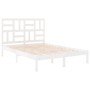 Kleines Doppelbettgestell aus weißem Massivholz, 120 x 190 cm von , Betten und Lattenroste - Ref: Foro24-3105921, Preis: 122,...