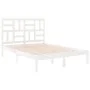 Small double bed frame white solid wood 120x190cm by , Beds and slatted bases - Ref: Foro24-3105921, Price: 120,94 €, Discoun...