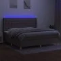 Box spring bed with mattress and LED lights taupe gray fabric 200x200 cm by , Beds and slatted bases - Ref: Foro24-3139225, P...
