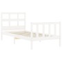 Weißer Bettrahmen aus Massivholz mit Kopfteil von , Betten und Lattenroste - Ref: Foro24-3192977, Preis: 102,06 €, Rabatt: %