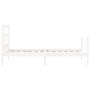 White solid wood bed frame with headboard by , Beds and slatted bases - Ref: Foro24-3192977, Price: 102,06 €, Discount: %