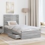 Estructura de cama con cajón Gris Sonoma y Plata 75 x 190 cm en Conjuntos de muebles | Comprar online en Foro24