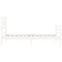 Estructura de cama con cabecero madera maciza blanco de , Camas y somieres - Ref: Foro24-3194407, Precio: 103,21 €, Descuento: %