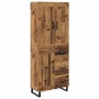 Aparador alto con cajón Madera vieja 69,5 x 34 x 180 cm en Aparadores | Comprar online en Foro24
