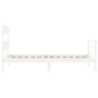 White solid wood bed frame with headboard by , Beds and slatted bases - Ref: Foro24-3195057, Price: 98,02 €, Discount: %