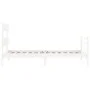 White solid wood bed frame with headboard by , Beds and slatted bases - Ref: Foro24-3195057, Price: 94,78 €, Discount: %