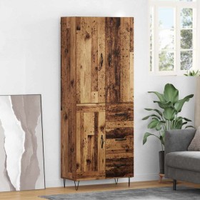 Aparador alto 2 pcs Madera vieja Madera tecnológica y vidrio en Aparadores | Comprar online en Foro24