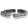 Muebles de jardín 13 pzas con cojines antracita madera de pino de , Conjuntos de jardín - Ref: Foro24-3096071, Precio: 1,00 €