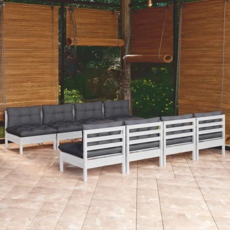 Gartenmöbel 9-teilig mit Kissen aus massivem Kiefernholz von , Gartensets - Ref: Foro24-3096143, Preis: 712,36 €, Rabatt: %