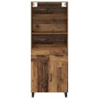 Aparador alto con cajón Madera envejecida 69,5 x 34 x 180 cm en Aparadores | Comprar online en Foro24