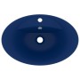 Lavabo lujoso con rebosadero cerámica azul oscuro 58,5x39cm