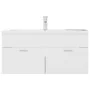 Schrank aus weißer Spanplatte und Sonoma-Eiche mit Waschbecken von , Badezimmerwaschtische - Ref: Foro24-3071302, Preis: 320,...
