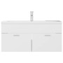Schrank aus weißer Spanplatte und Sonoma-Eiche mit Waschbecken von , Badezimmerwaschtische - Ref: Foro24-3071302, Preis: 320,...