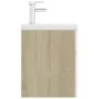 Schrank aus weißer Spanplatte und Sonoma-Eiche mit Waschbecken von , Badezimmerwaschtische - Ref: Foro24-3071302, Preis: 320,...